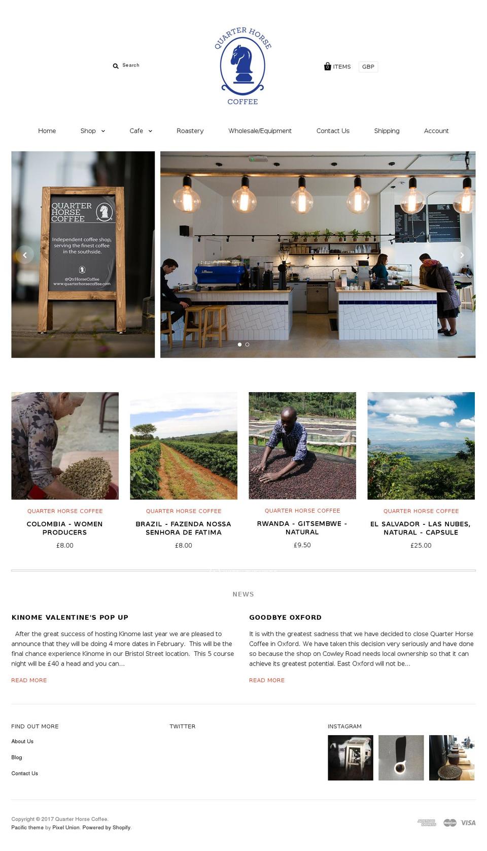 quarterhorsecoffee.com shopify website screenshot