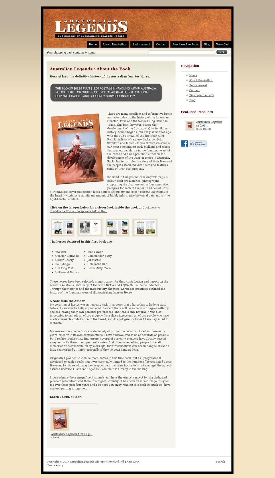 quarterhorselegends.com.au shopify website screenshot