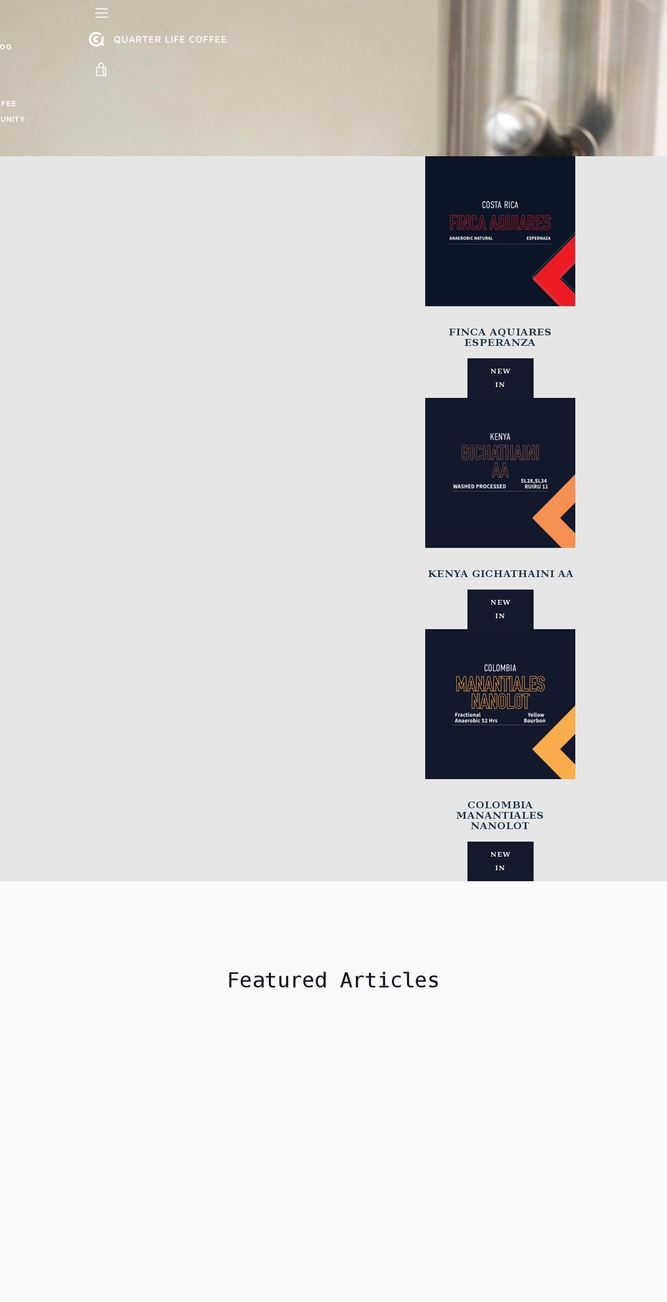 quarterlifecoffee.com shopify website screenshot