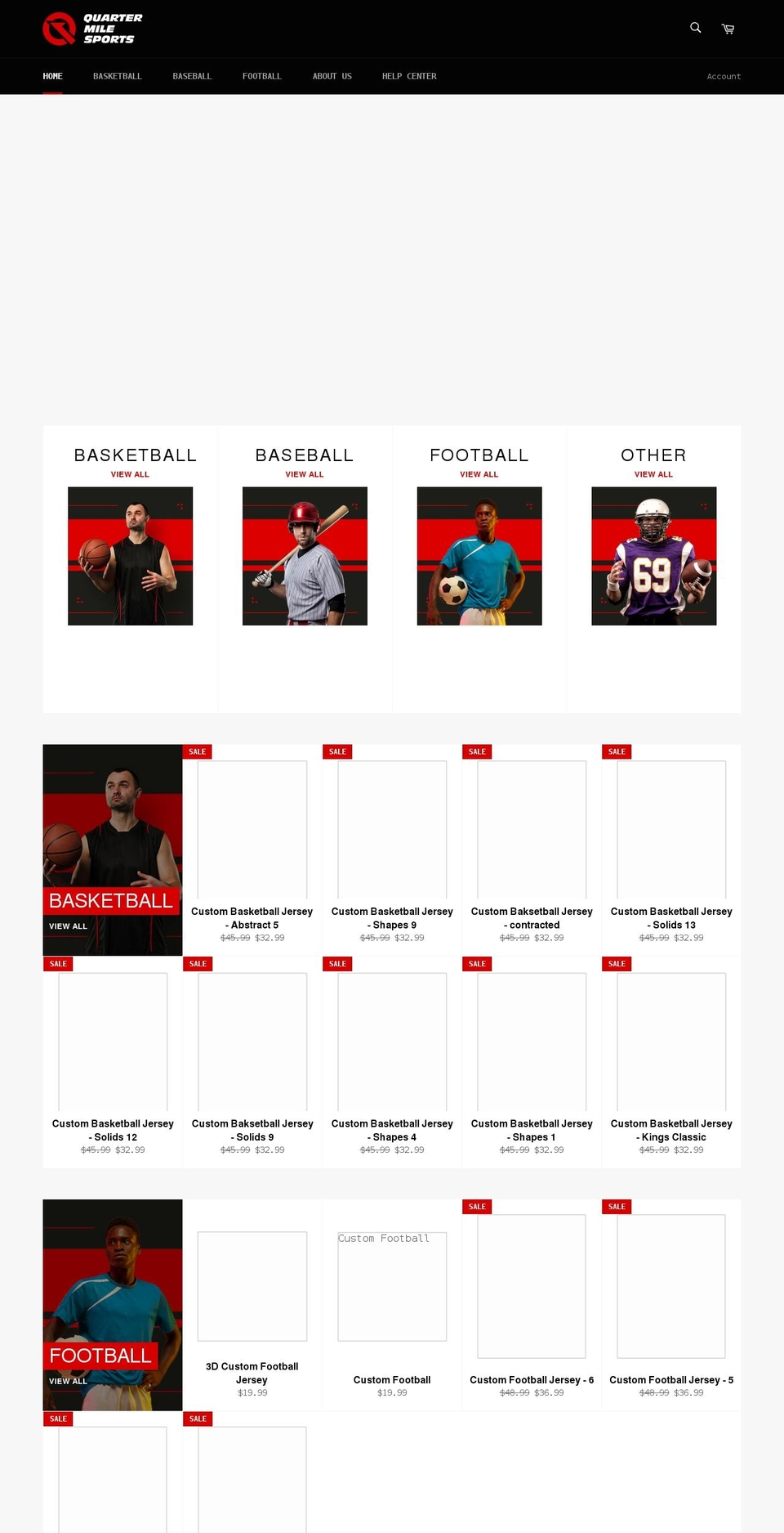 quartermilesports.com shopify website screenshot
