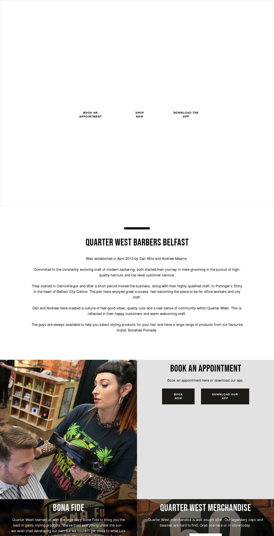 quarterwest.com shopify website screenshot
