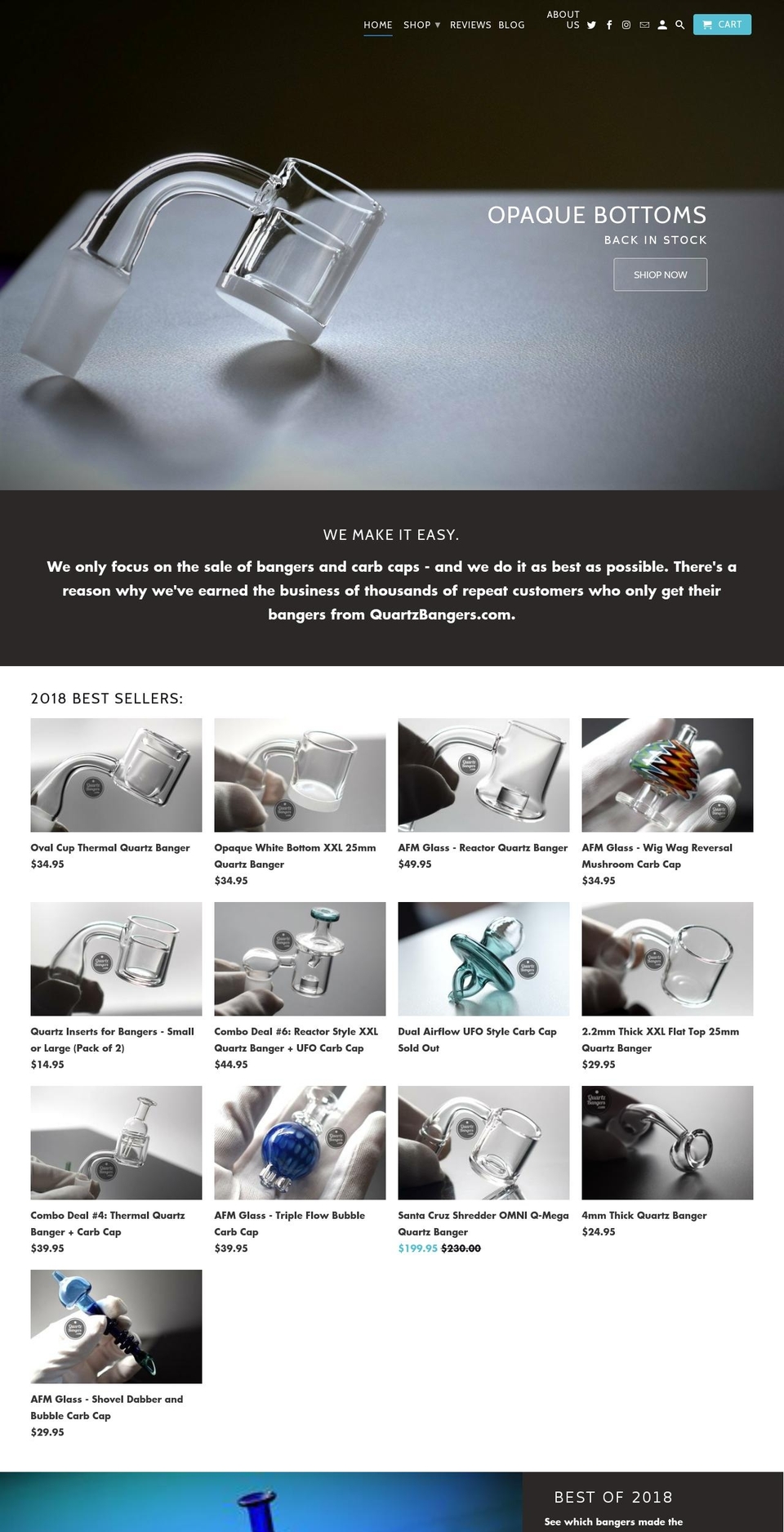 quartzbangers.com shopify website screenshot