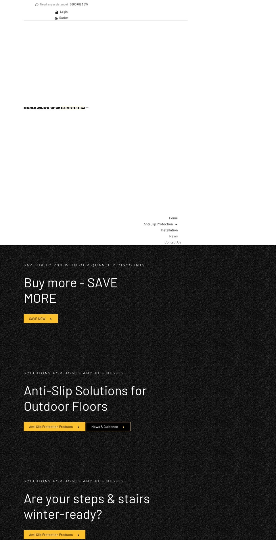 quartzgrip.co.uk shopify website screenshot