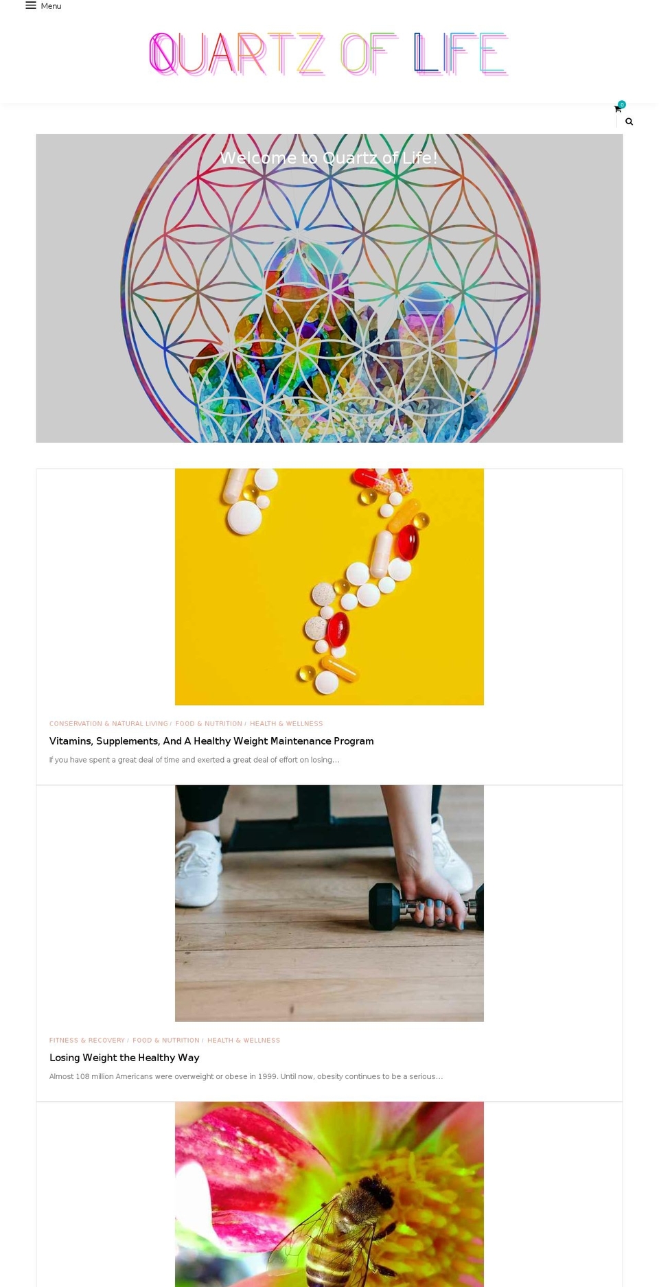 quartzoflife.com — Shopify storefront screenshot