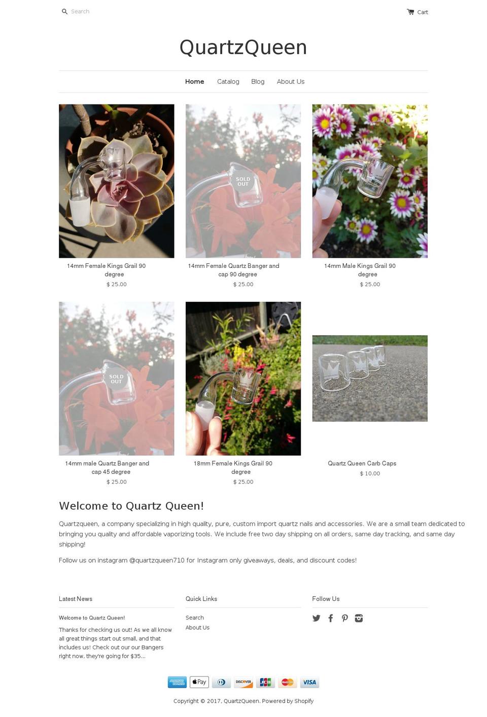 quartzqueen.com shopify website screenshot