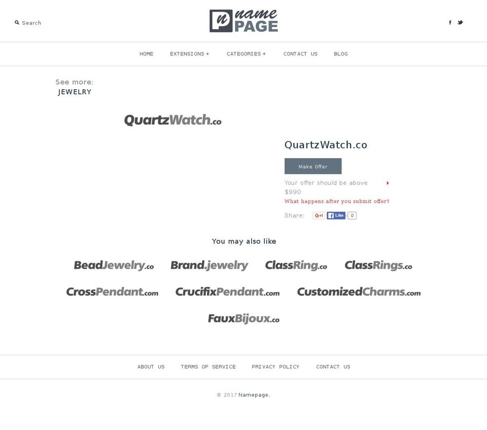 quartzwatch.co shopify website screenshot