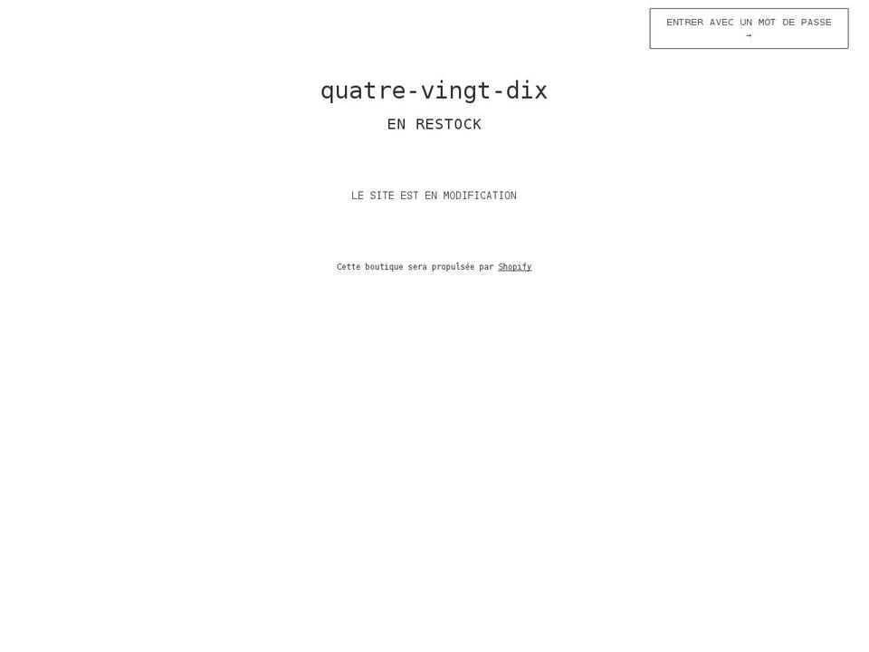 quatre-vingt-dix.com shopify website screenshot