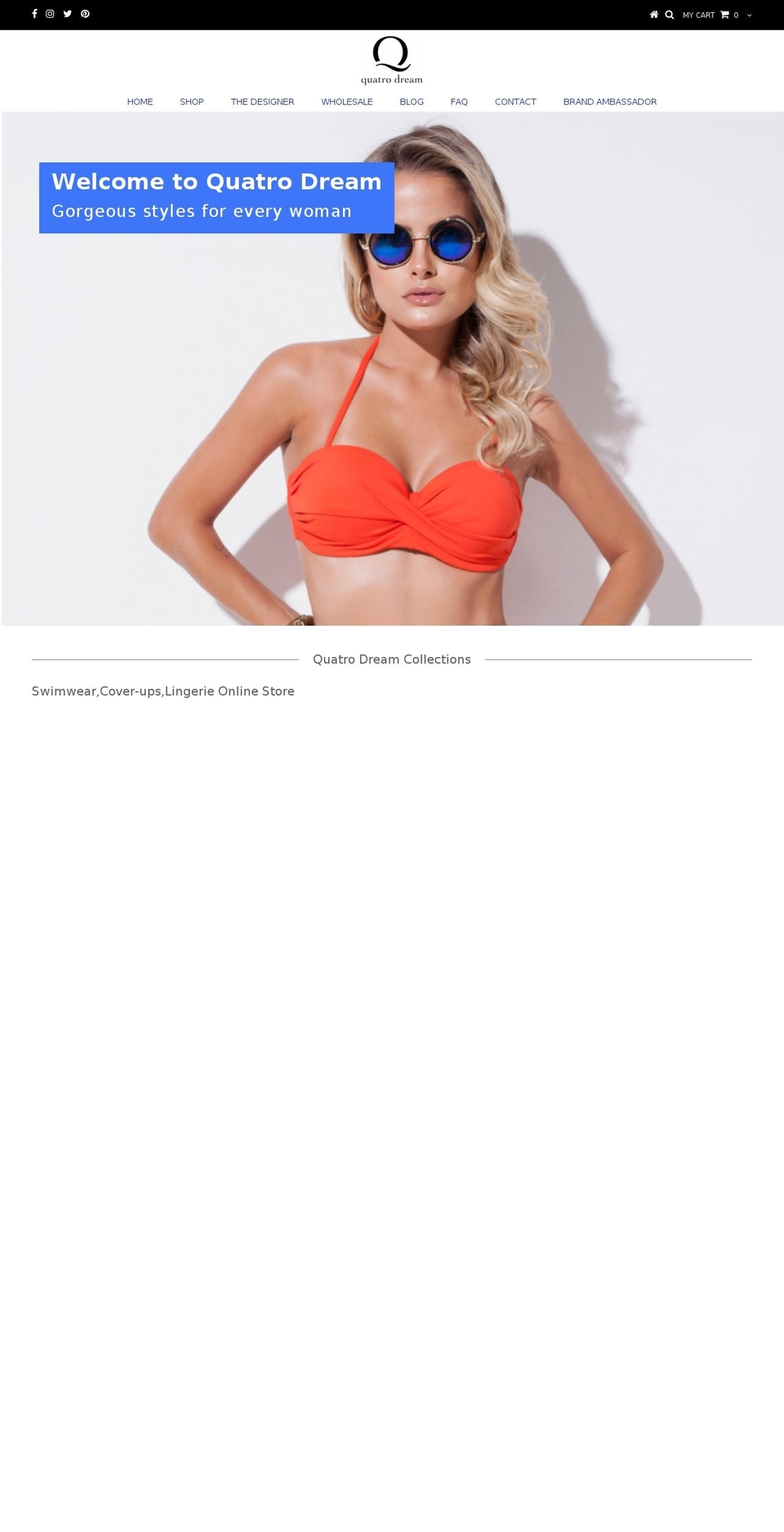 quatrodream.com — Shopify storefront screenshot