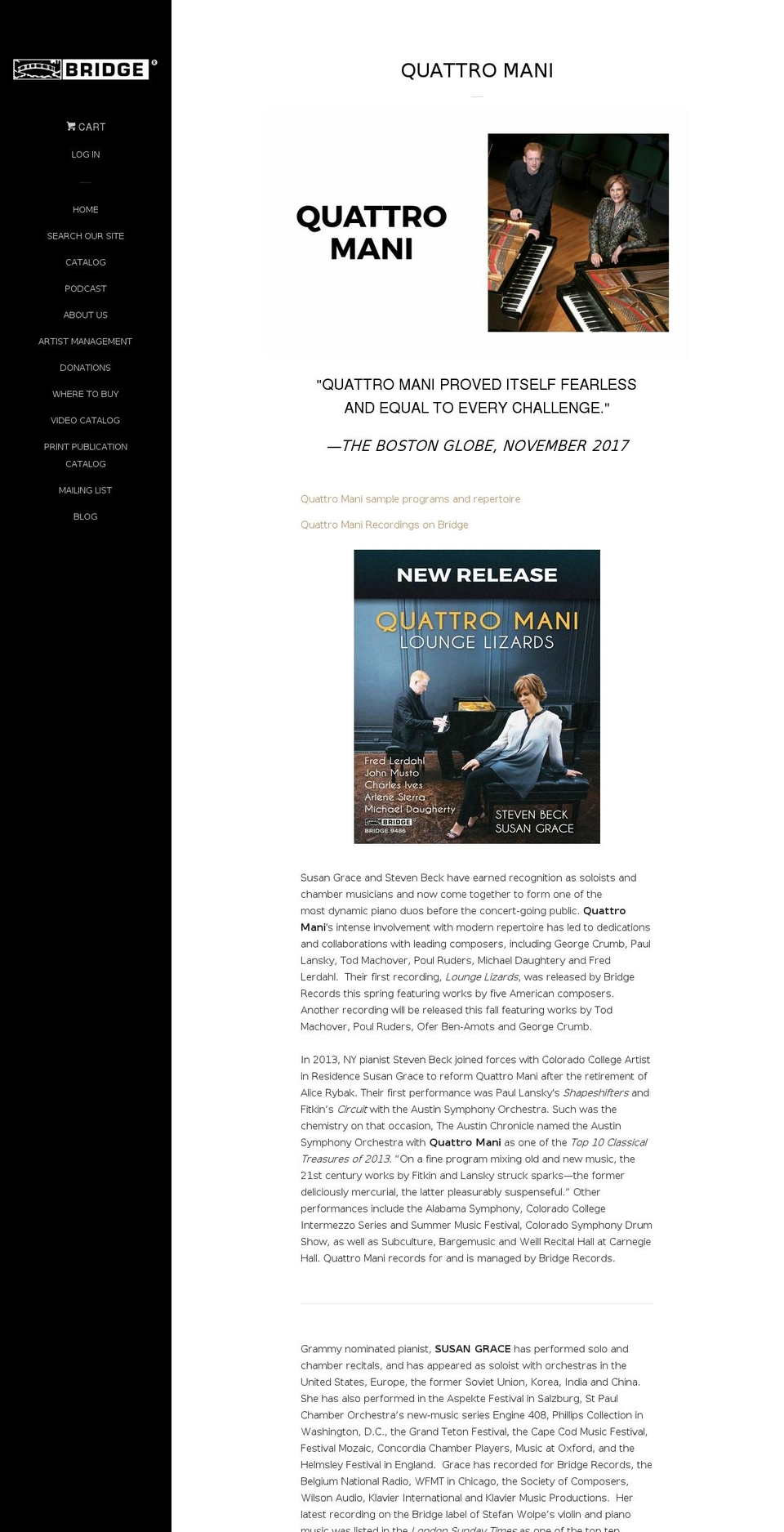 quattromaniduo.com — Shopify storefront screenshot
