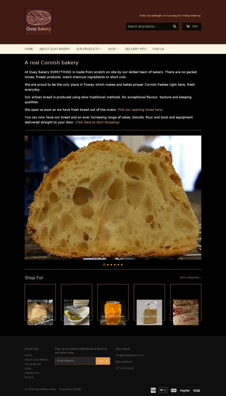 quaybakery.co.uk shopify website screenshot