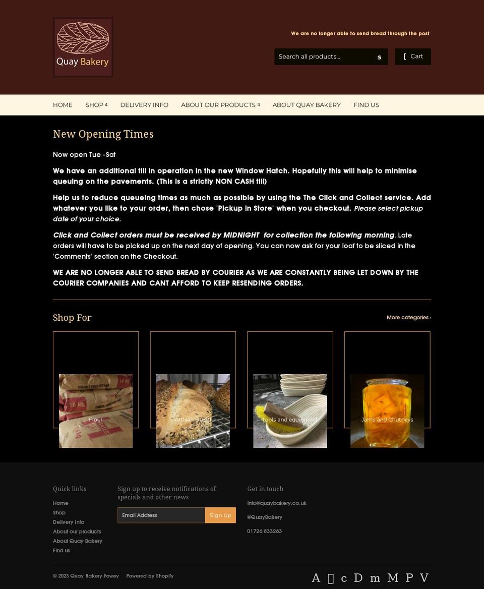 quaybakery.uk shopify website screenshot