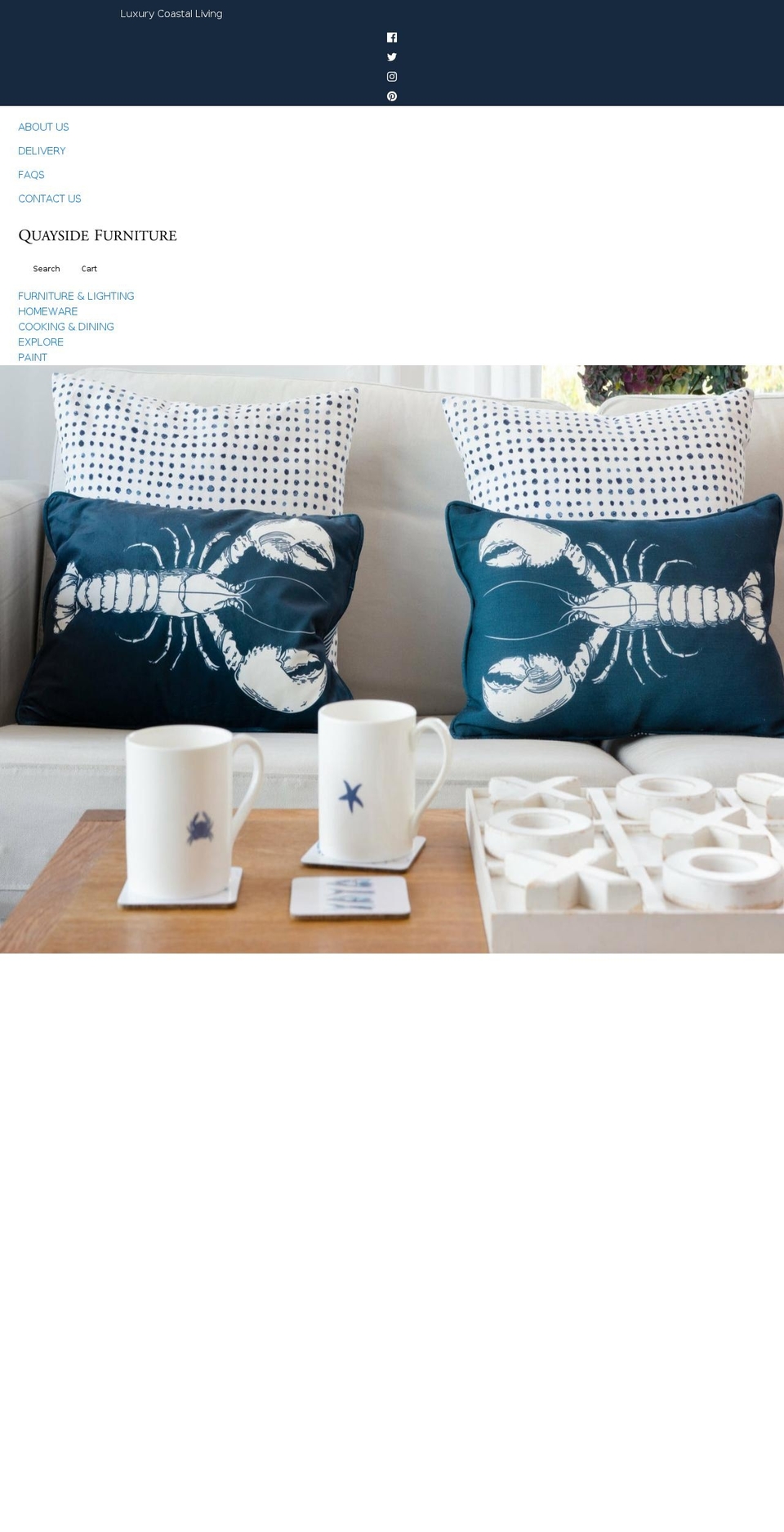 quaysidefurniture.com shopify website screenshot