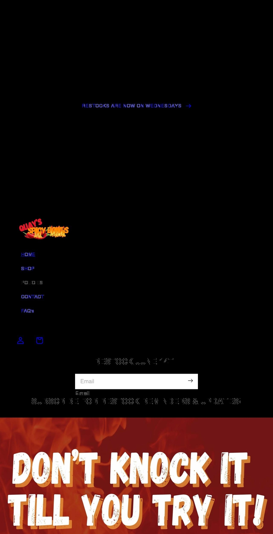 quayspicybowls.com shopify website screenshot