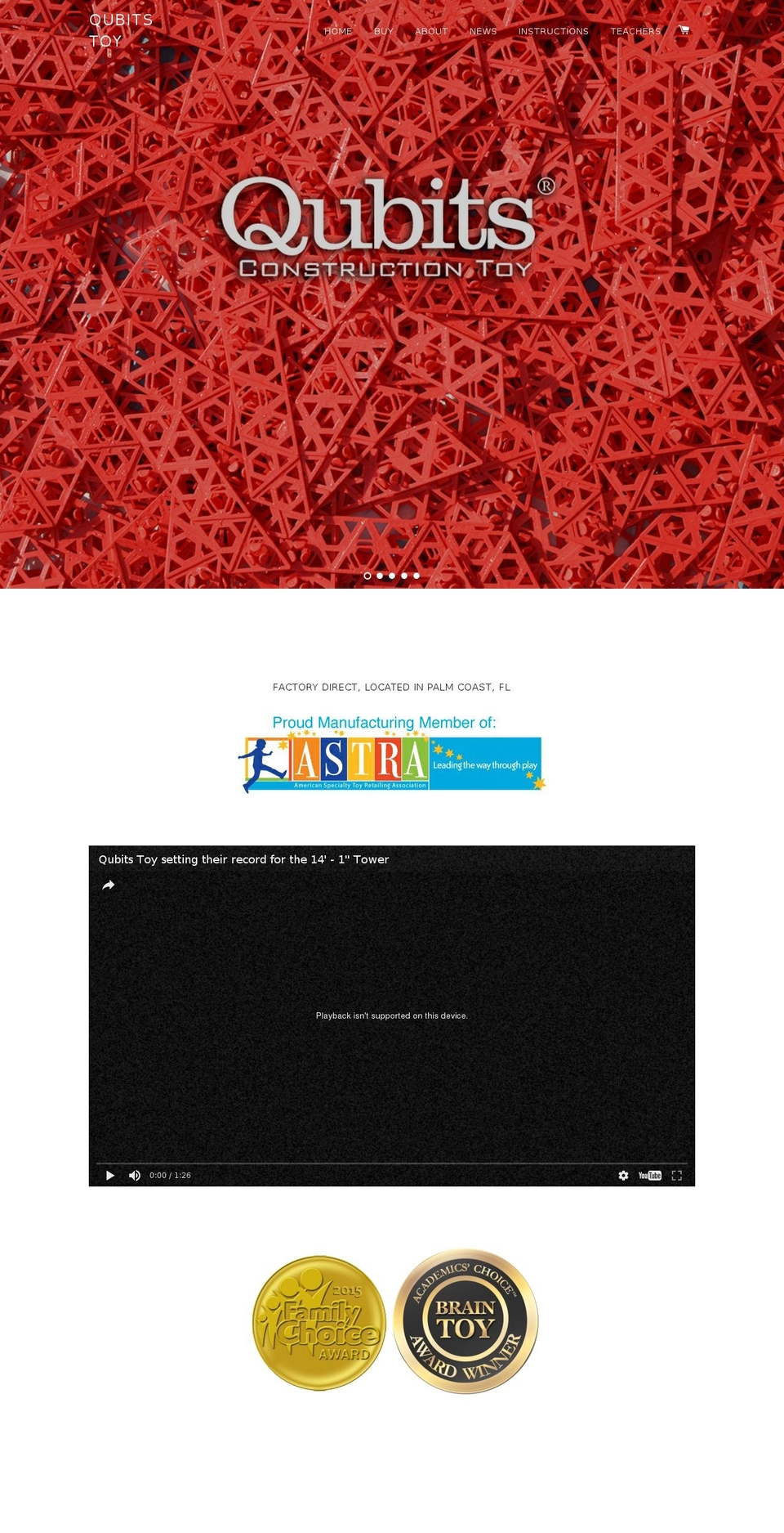 qubits-toy.com shopify website screenshot