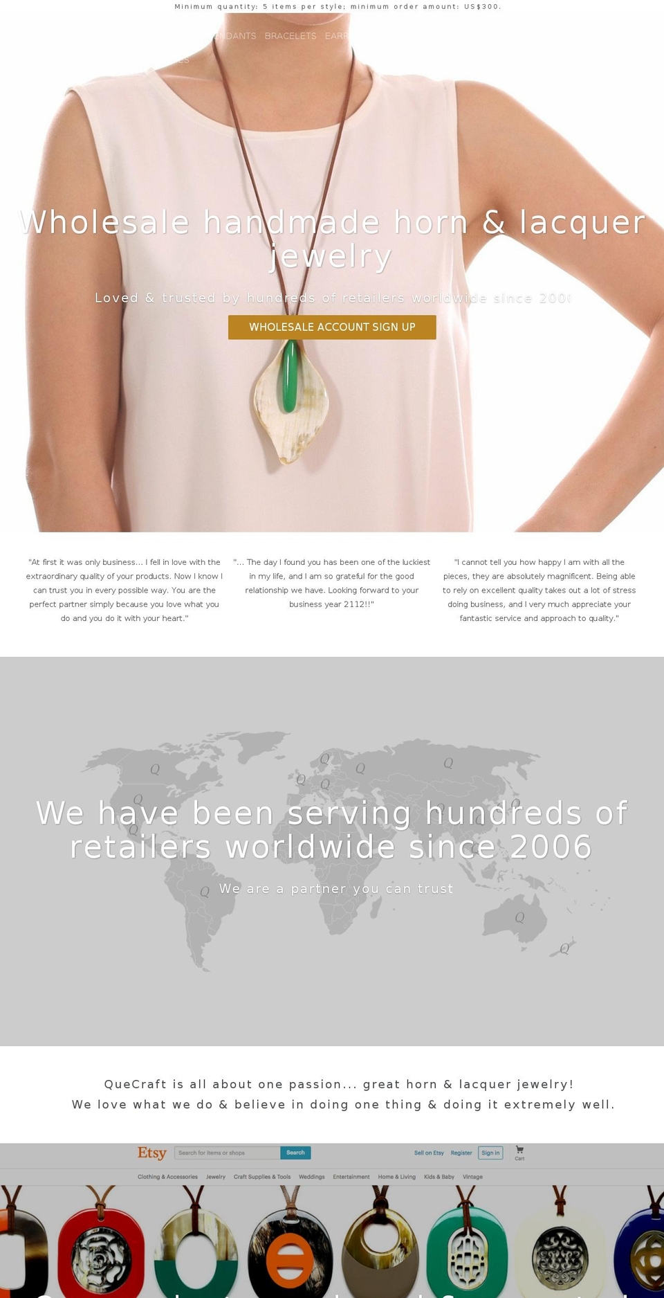 quecraft.com shopify website screenshot