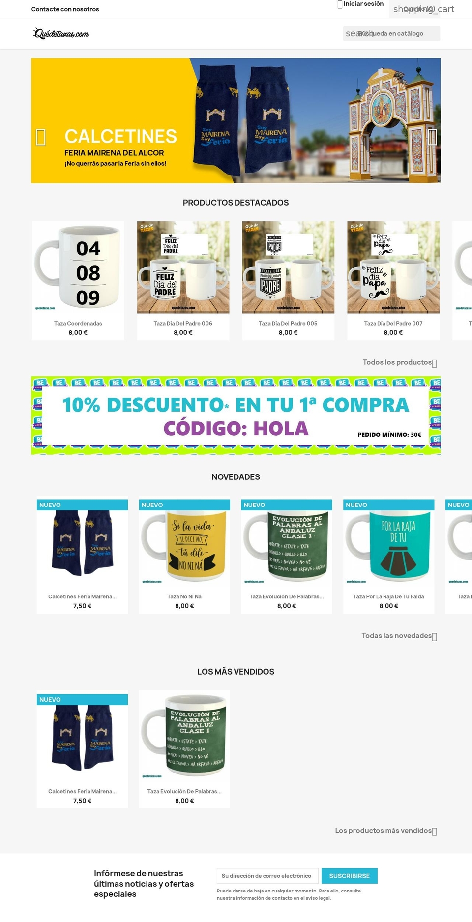 quedetazas.com shopify website screenshot