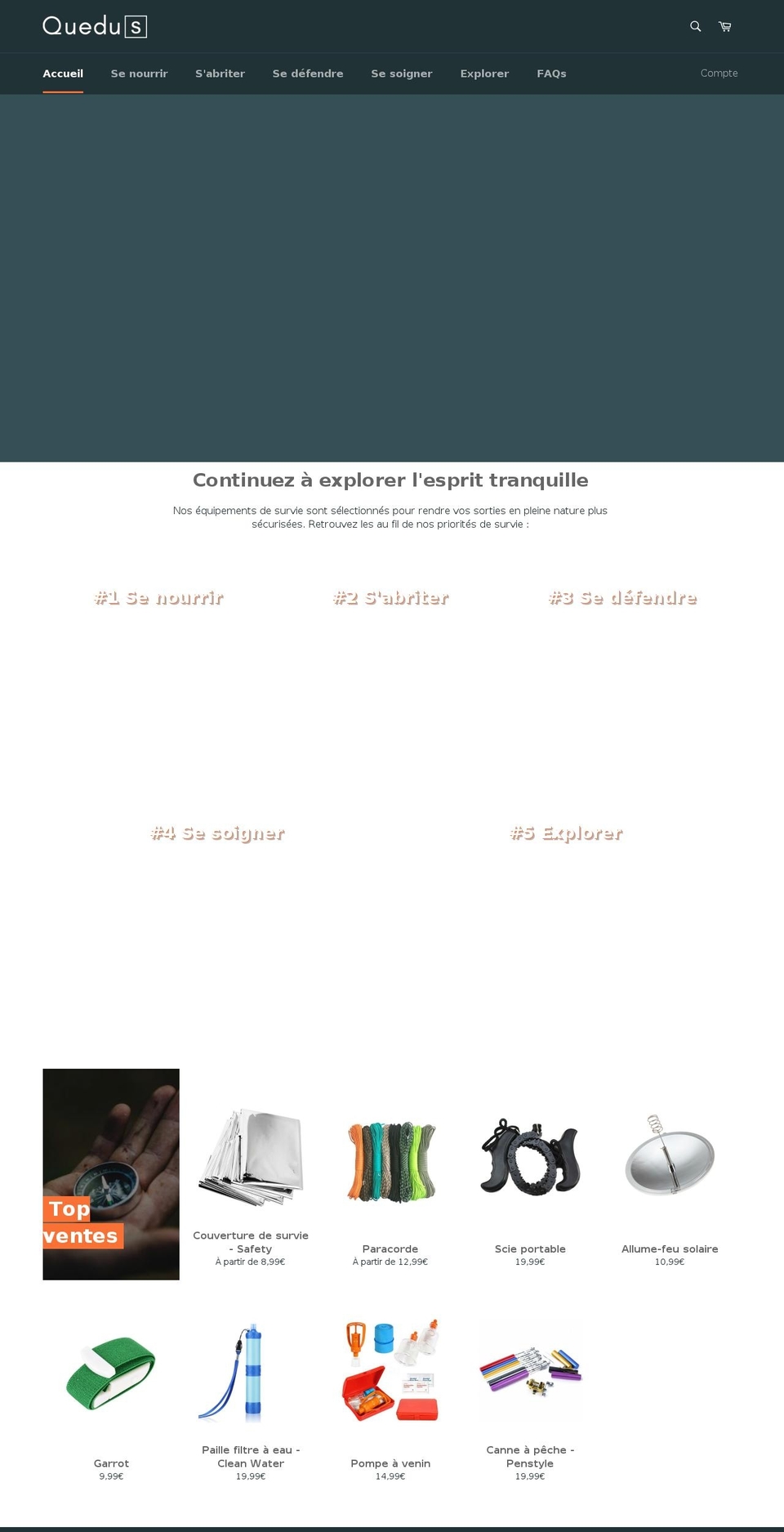 quedus.com — Shopify storefront screenshot