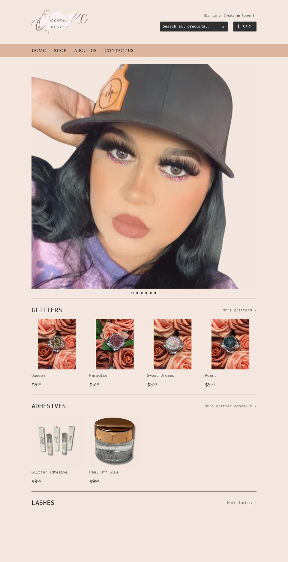 queeenkcbeauty.com shopify website screenshot