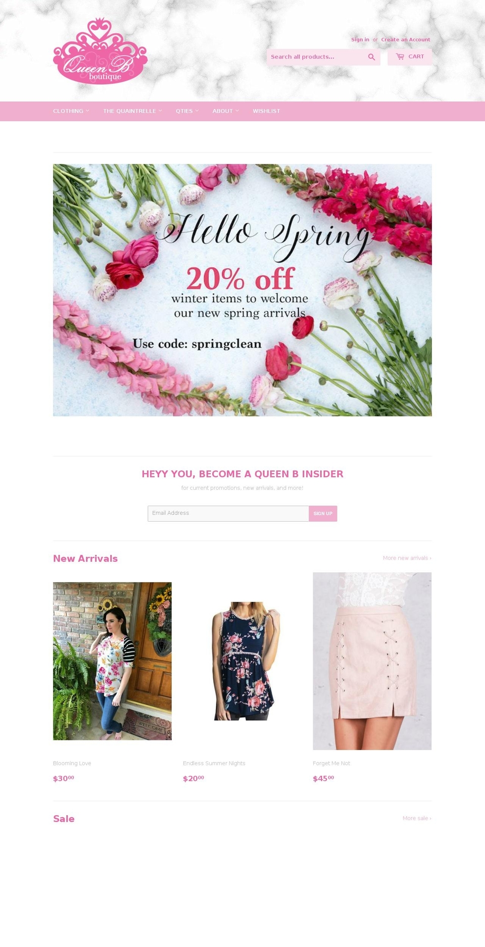 queen-b-boutique.com — Shopify storefront screenshot