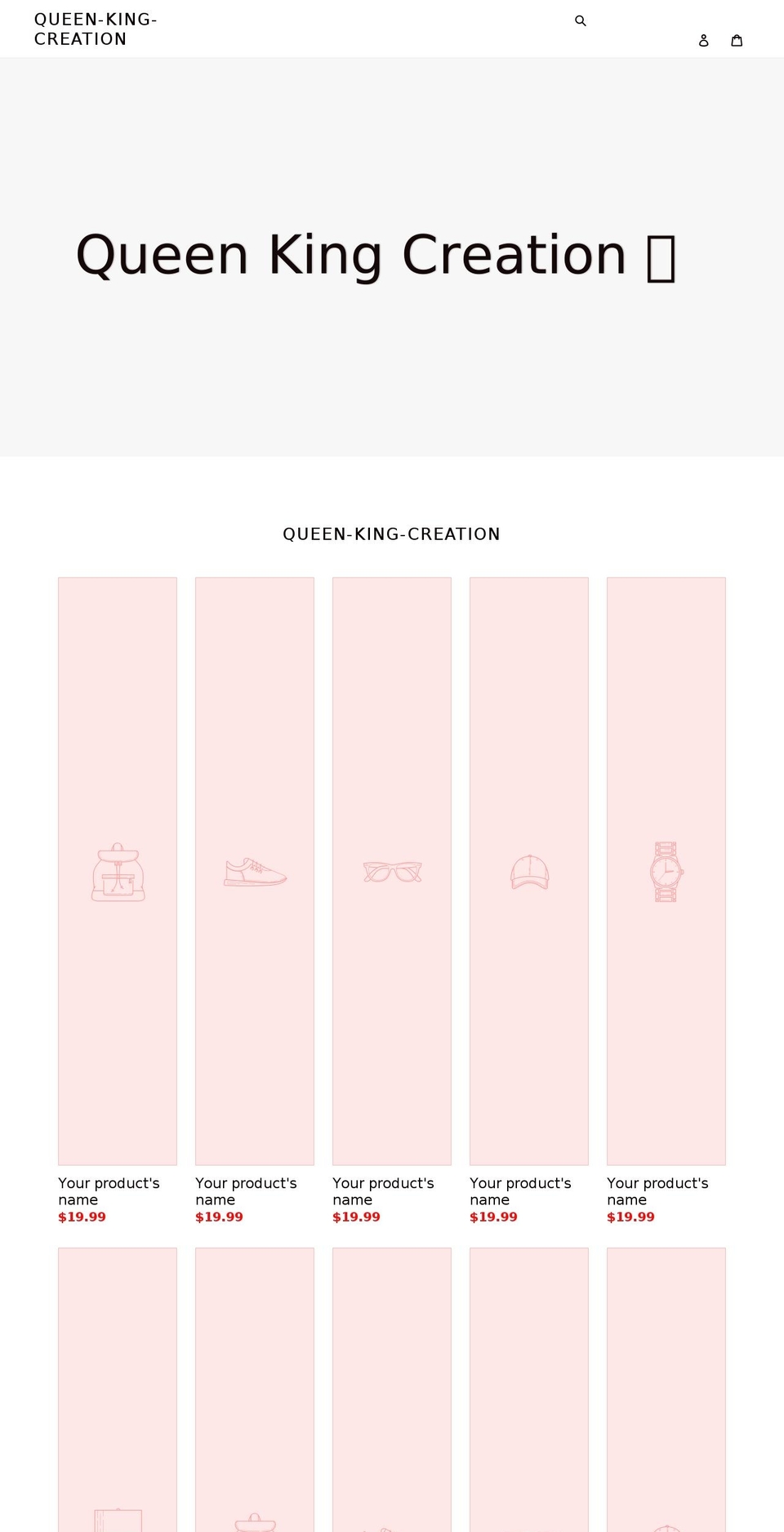 queen-king-creation.com shopify website screenshot