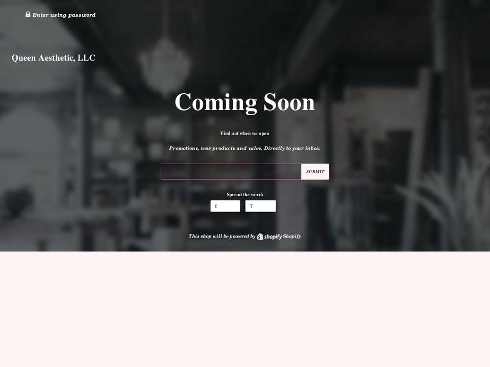 queenaesthetic.com shopify website screenshot