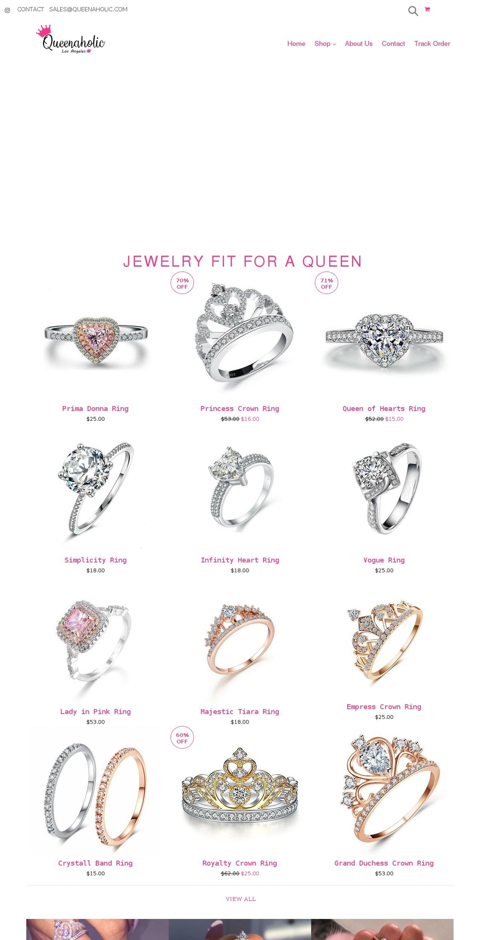 queenaholic.com — Shopify storefront screenshot