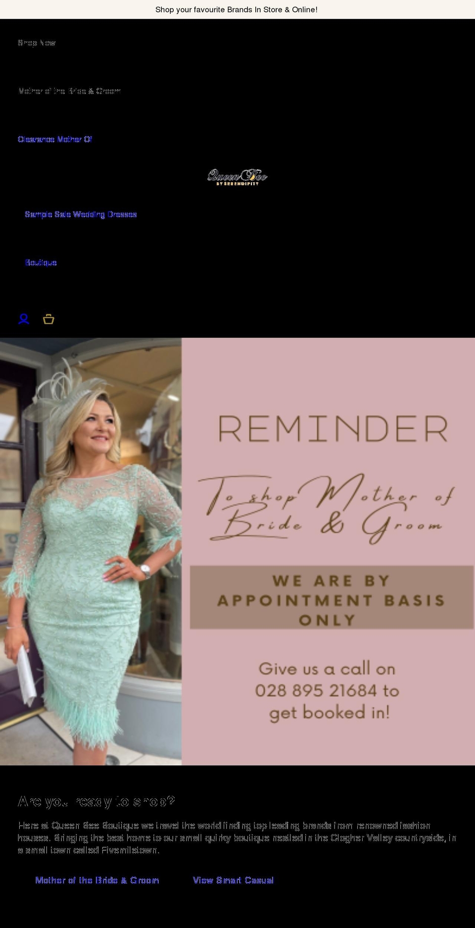 queenbee-boutique.com shopify website screenshot