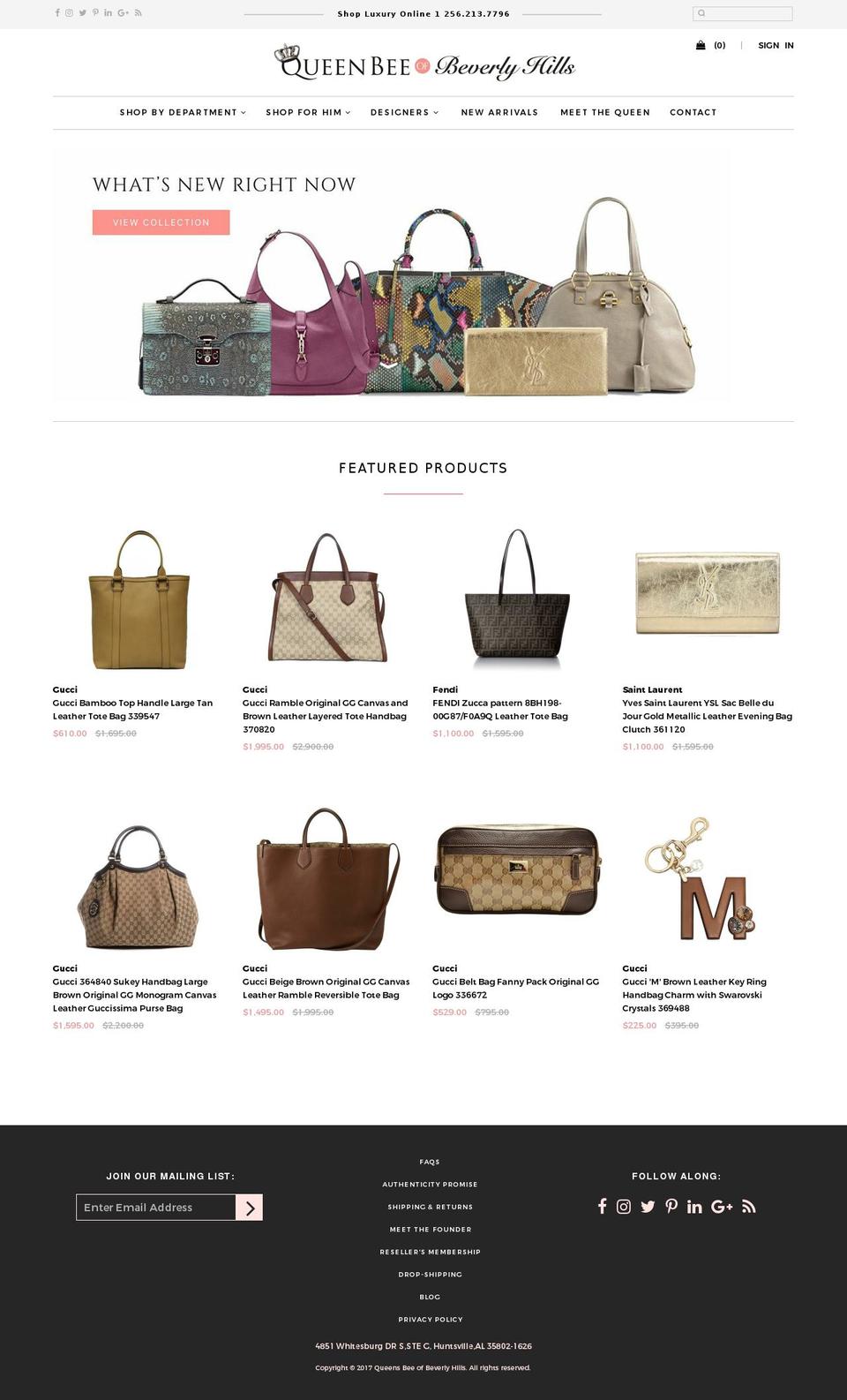 Queen Bee c\/o Nicely Built Shopify theme site example queenbeebeverlyhills.com