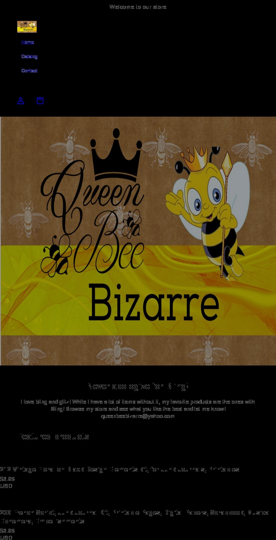 queenbeebizarre.com shopify website screenshot