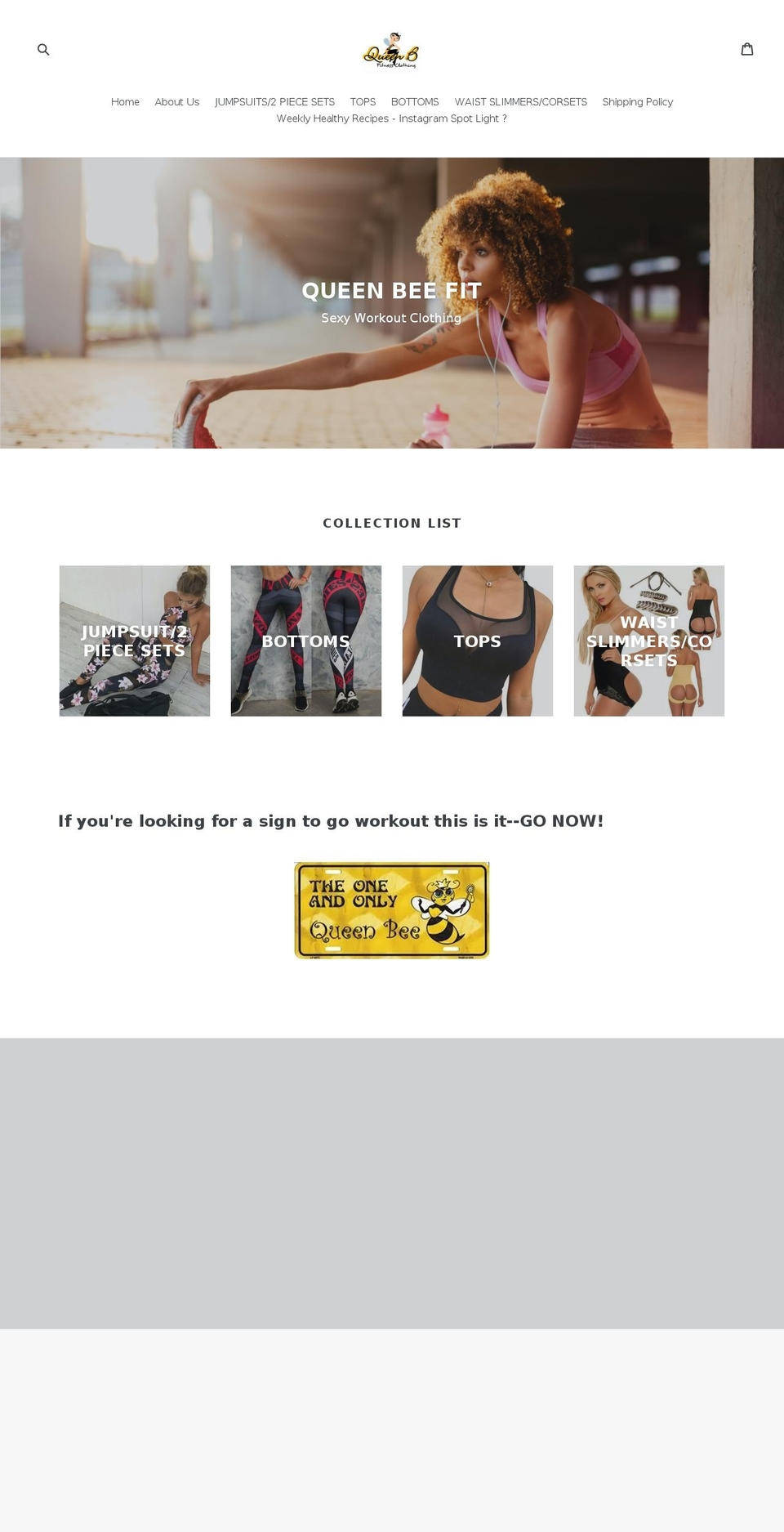 queenbeefit.com — Shopify storefront screenshot