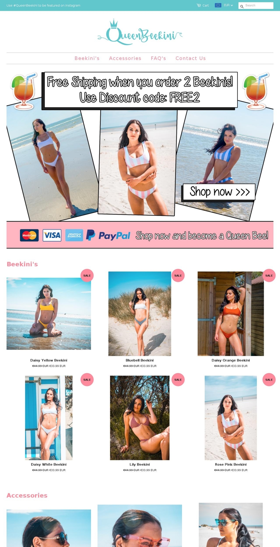 queenbeekini.com — Shopify storefront screenshot