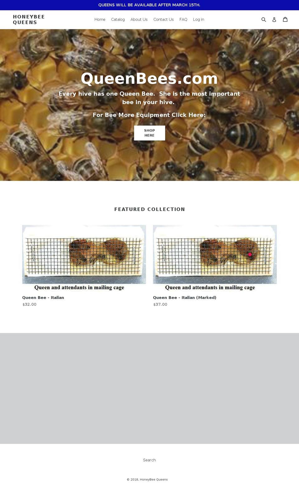 queenbees.com shopify website screenshot
