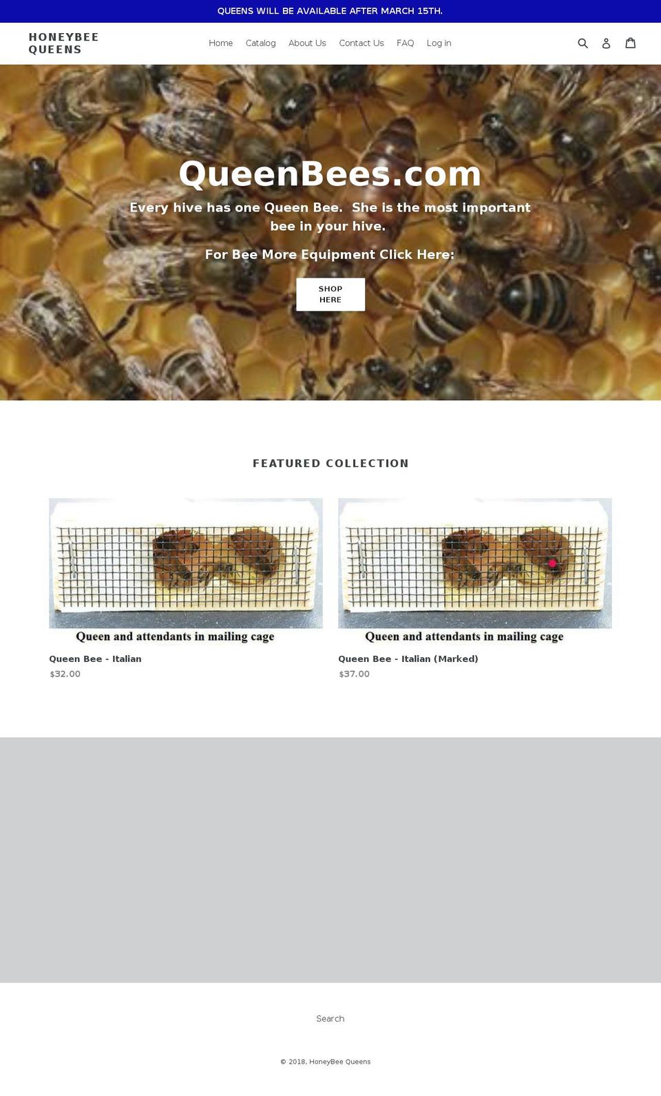 queenbees.org shopify website screenshot