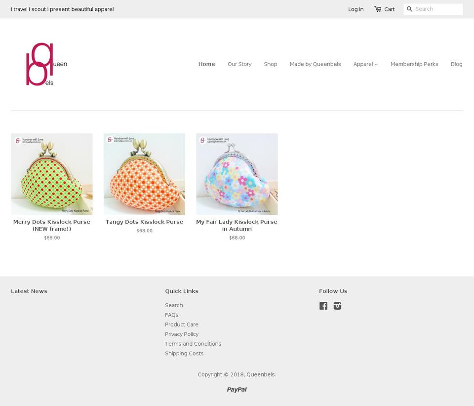 queenbels.com — Shopify storefront screenshot