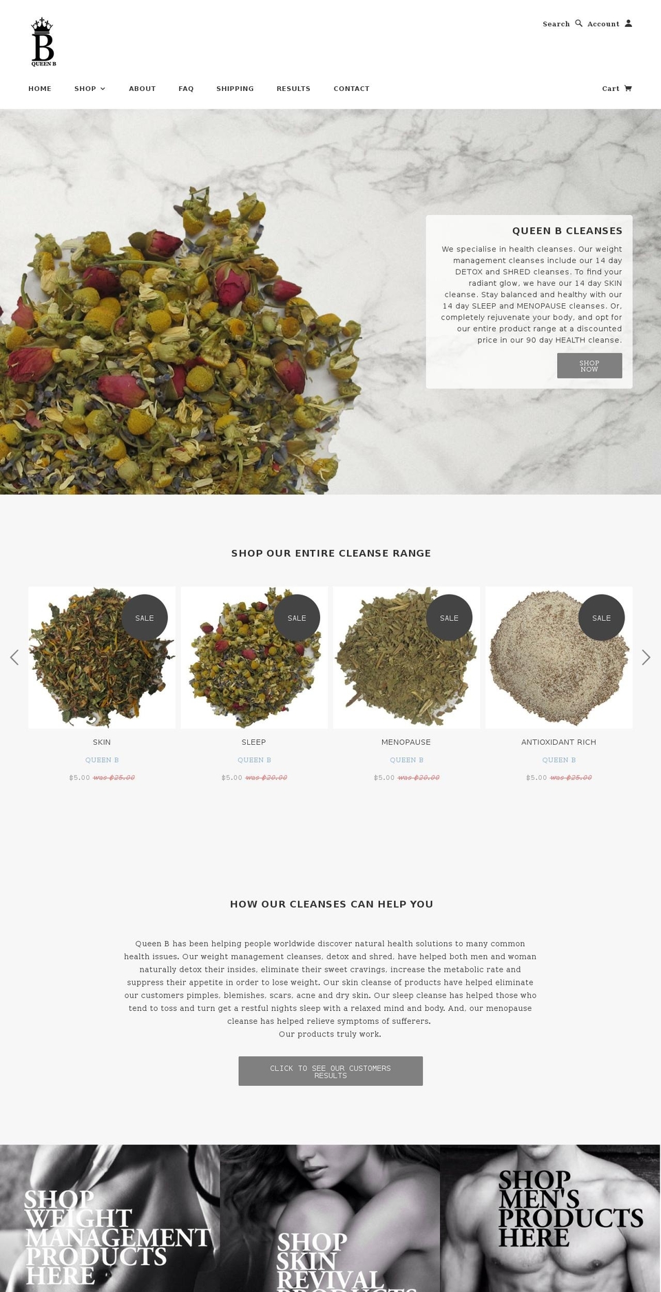 queenbofficial.com shopify website screenshot