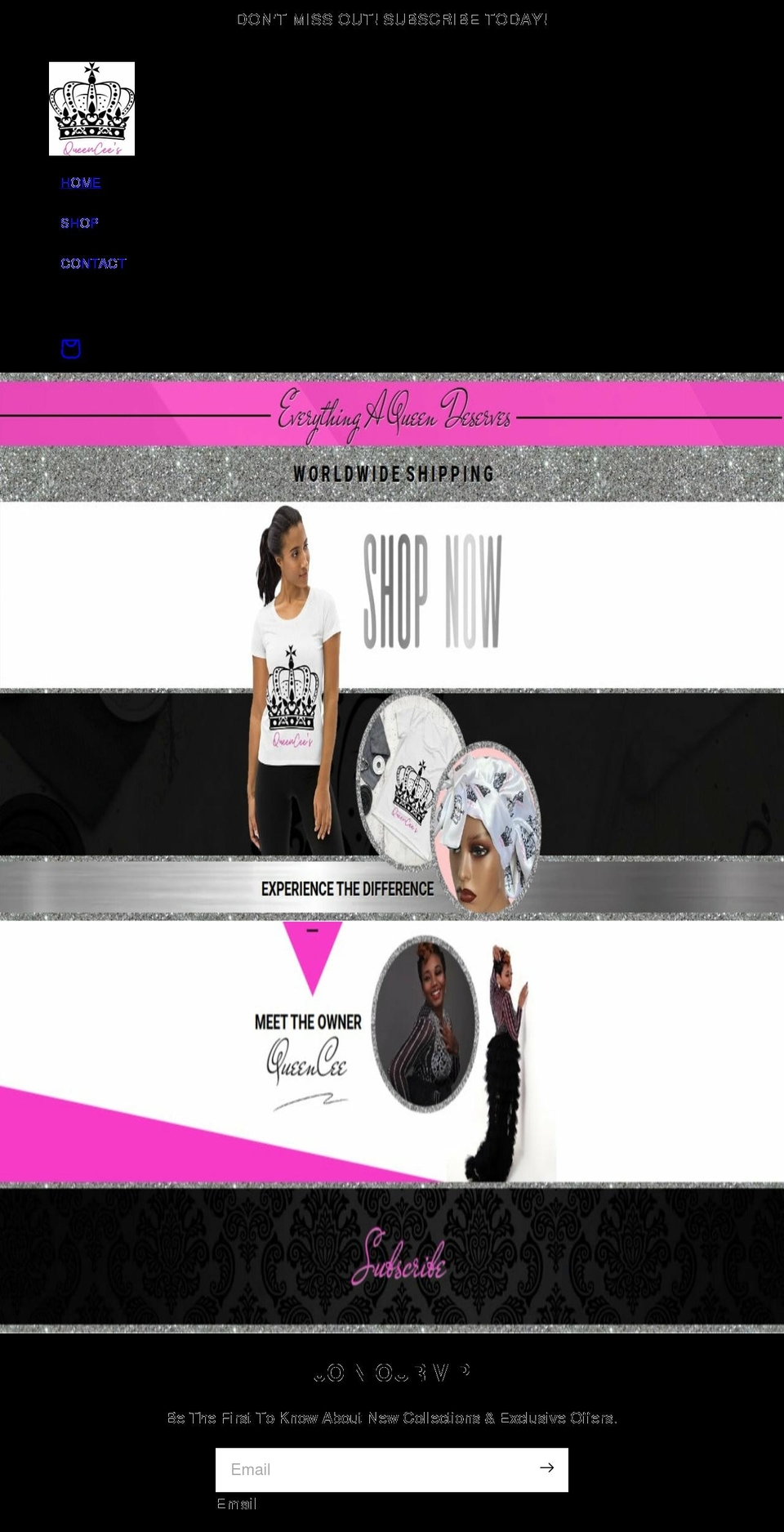 queencees.com shopify website screenshot