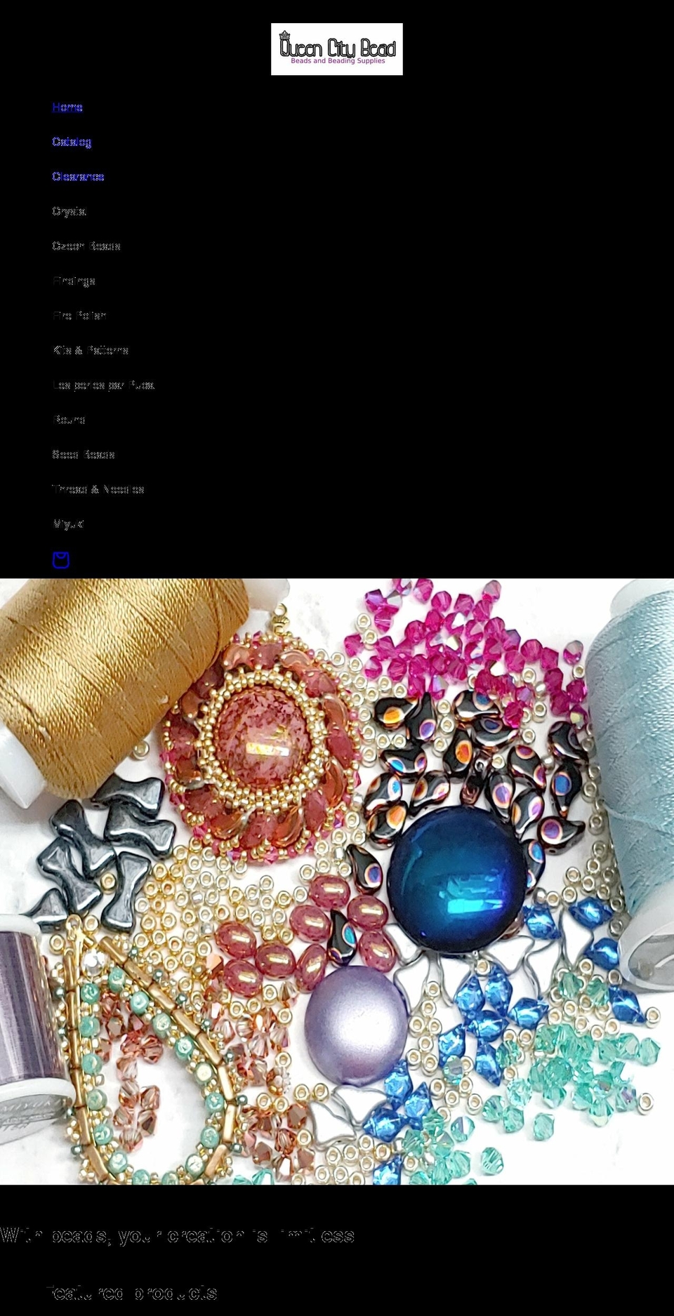 queencitybead.com shopify website screenshot