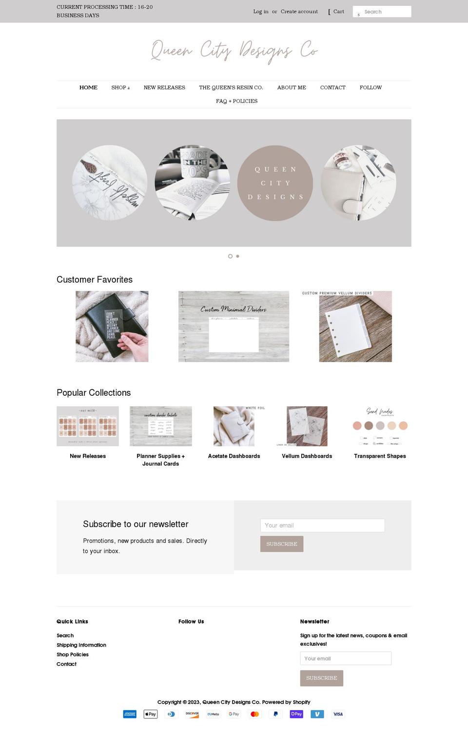 queencitydesignsco.com shopify website screenshot