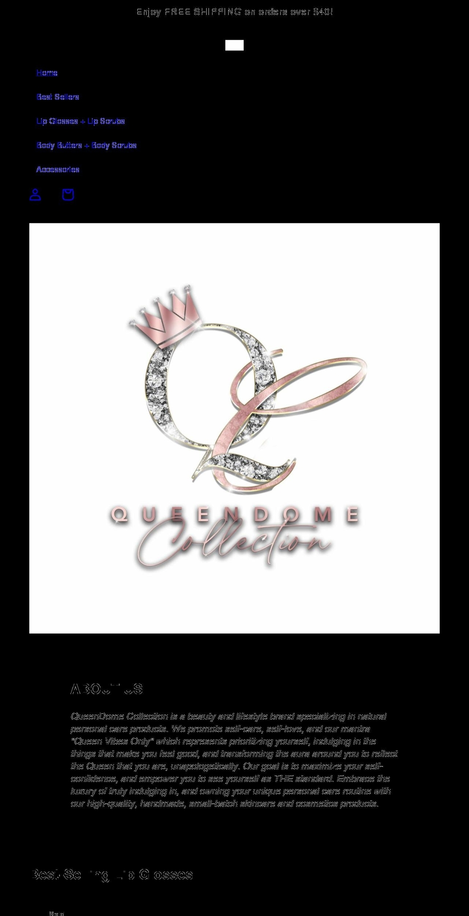 queendomecollection.com shopify website screenshot