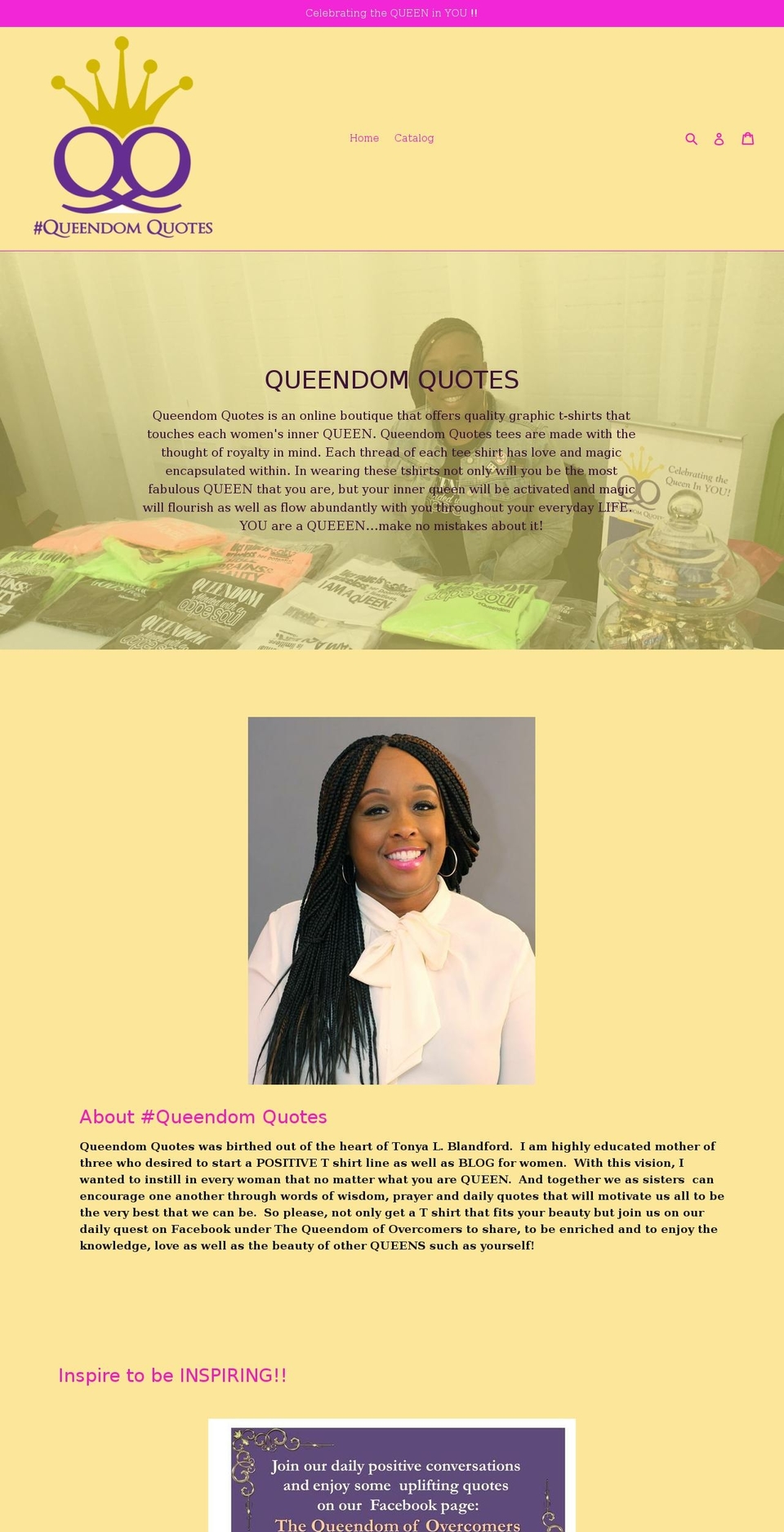 queendomquote.com — Shopify storefront screenshot