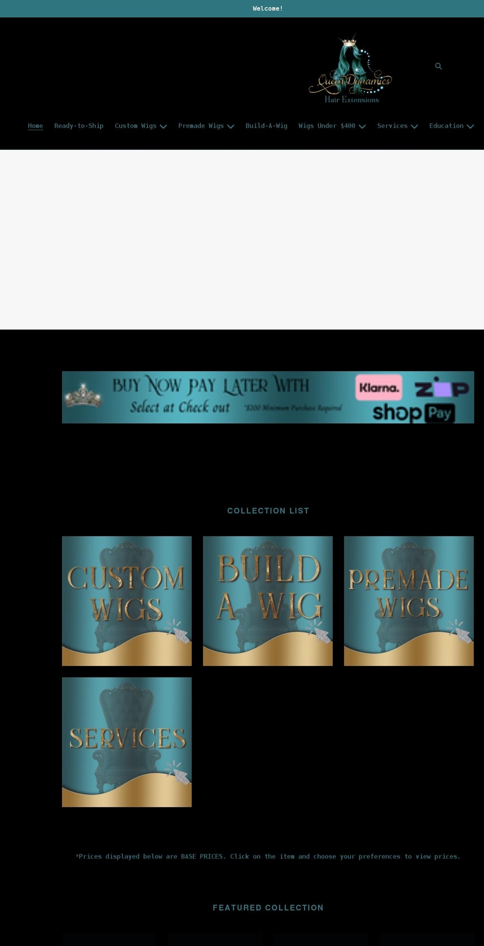queendynamicshair.com shopify website screenshot
