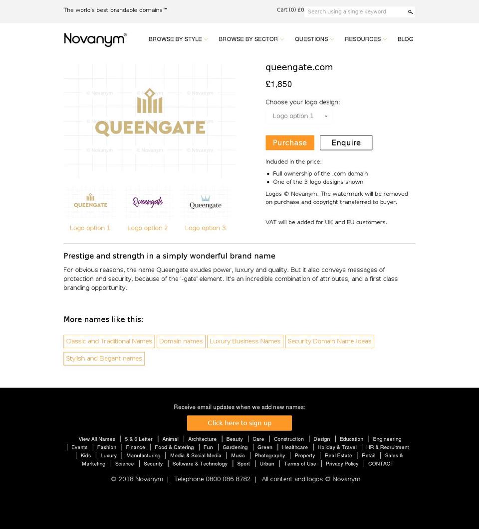queengate.com — Shopify storefront screenshot
