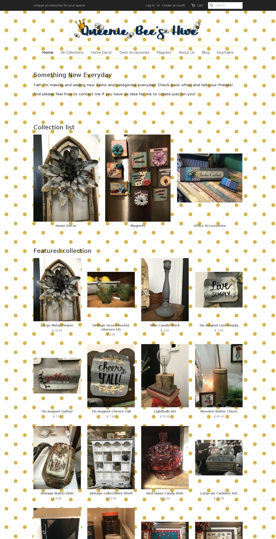 queeniebeeshive.com — Shopify storefront screenshot