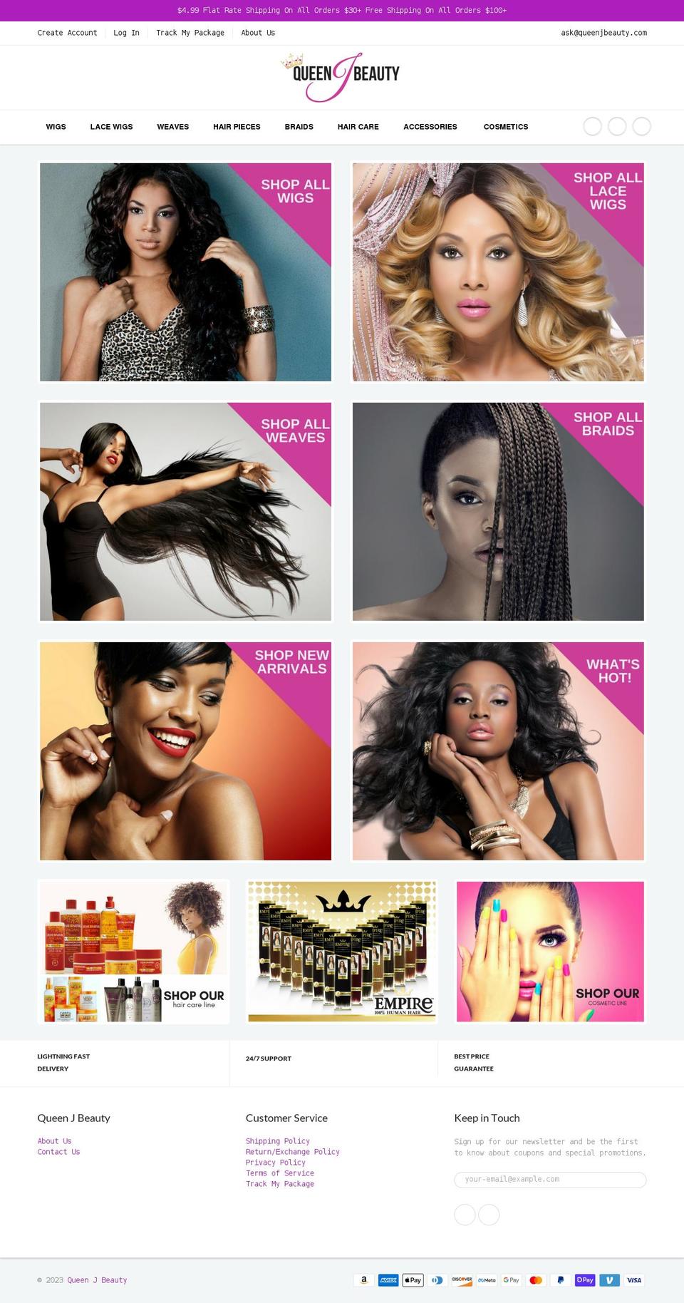 queenjbeauty.com — Shopify storefront screenshot