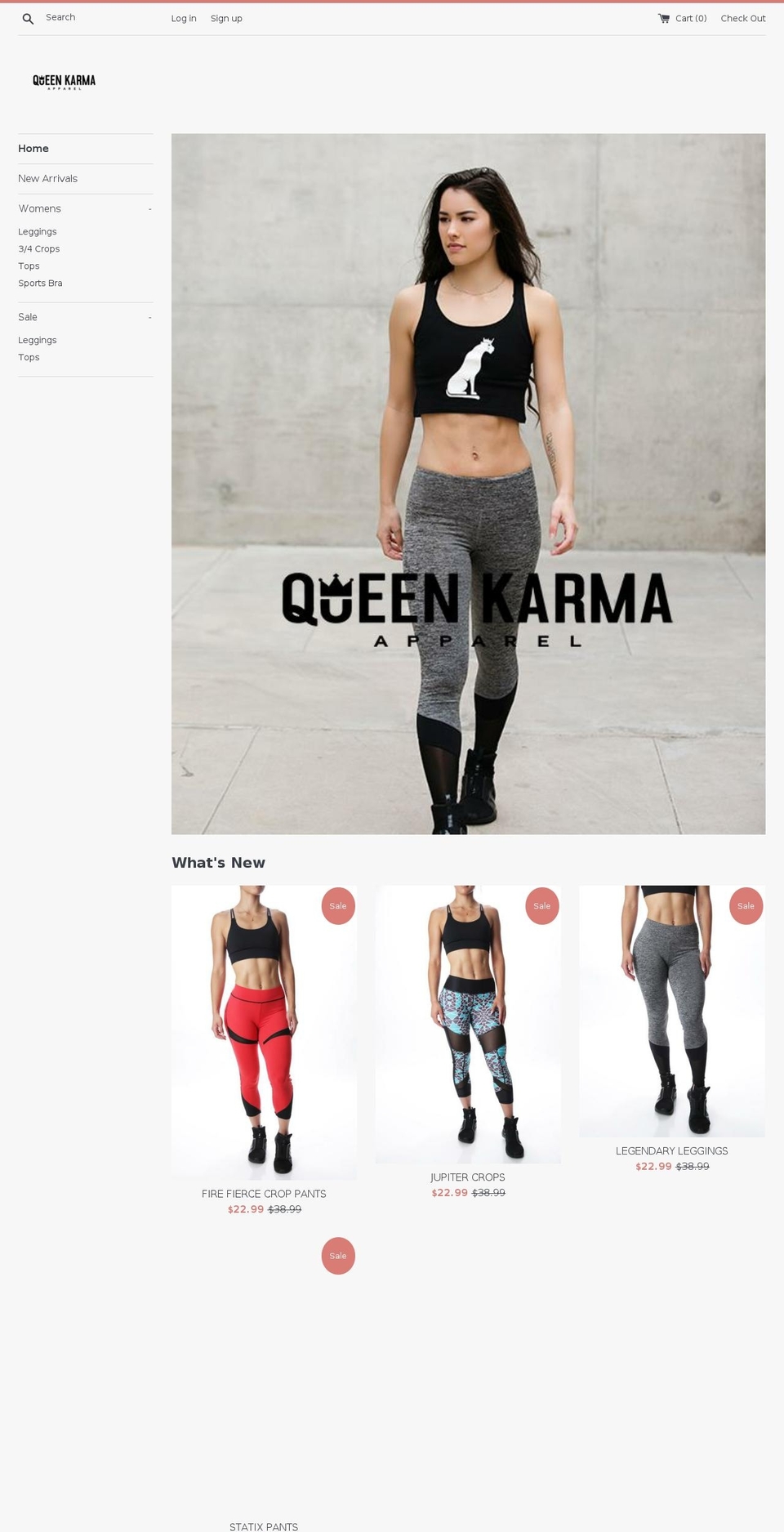 queenkarmaapparel.com shopify website screenshot