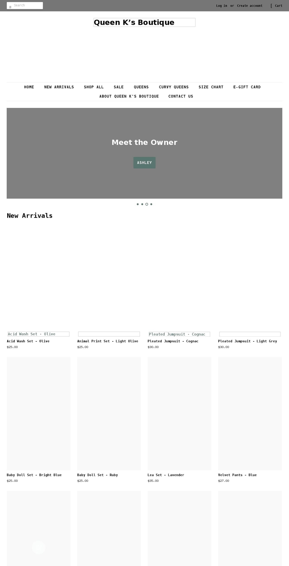 queenksboutiques.com shopify website screenshot