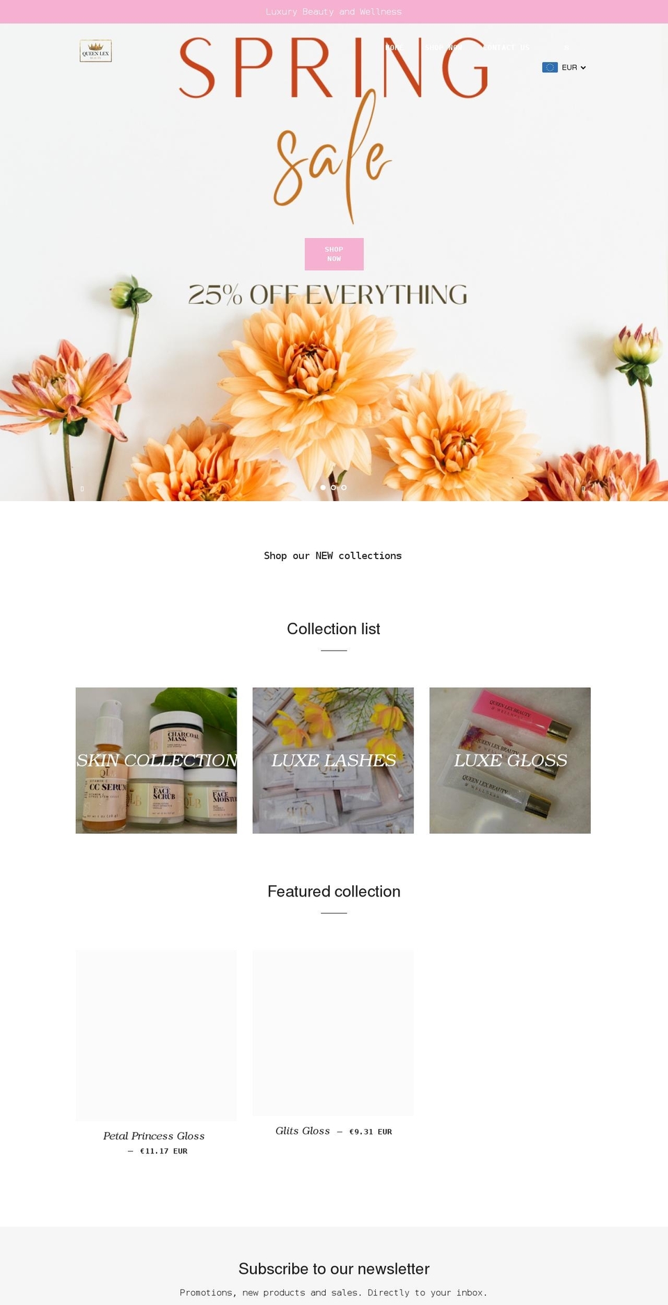 queenlexbeautyandwellness.com shopify website screenshot