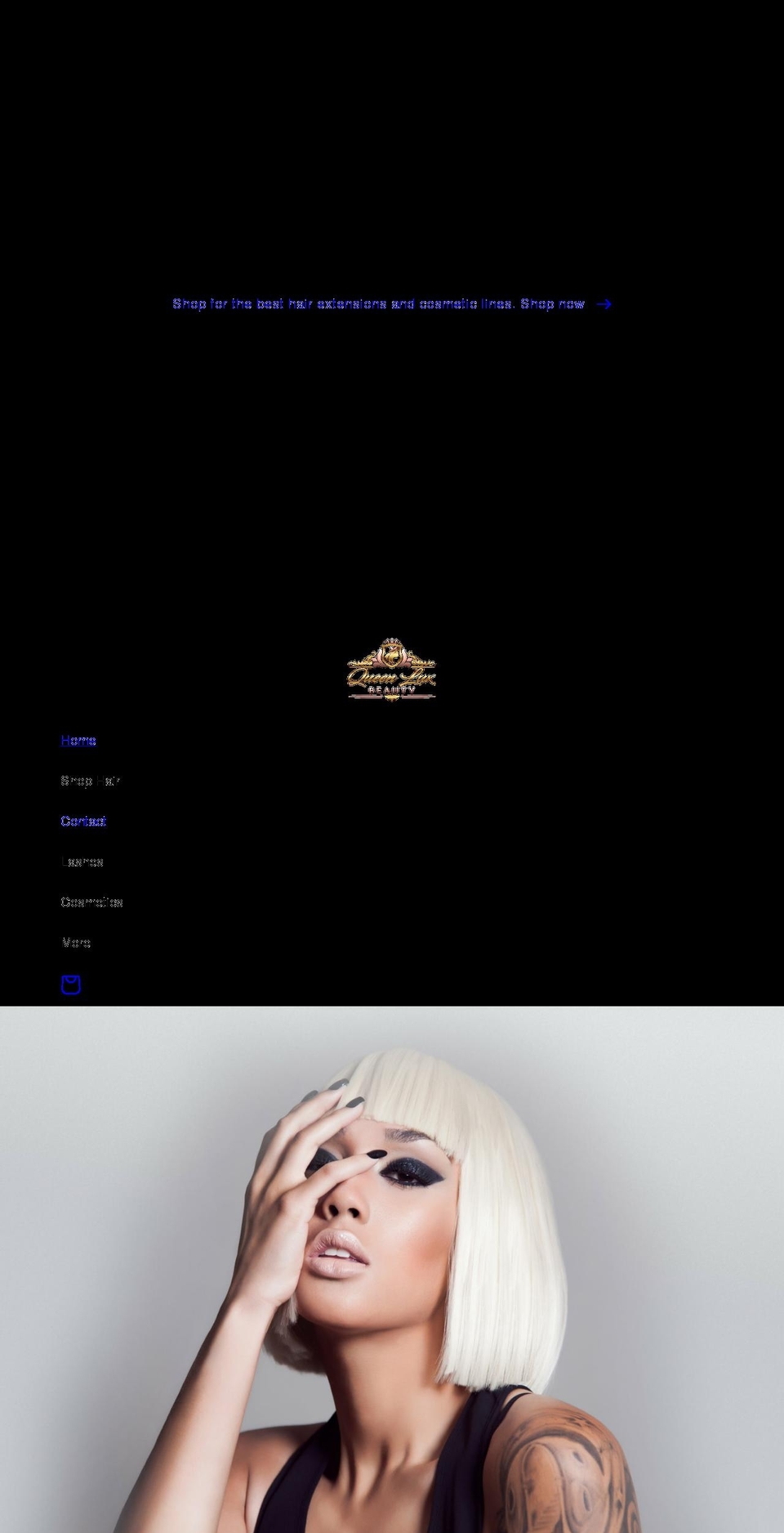 queenluxbeauty.com shopify website screenshot