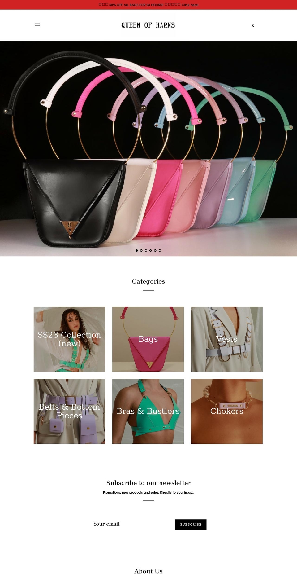 queenofharns.com shopify website screenshot