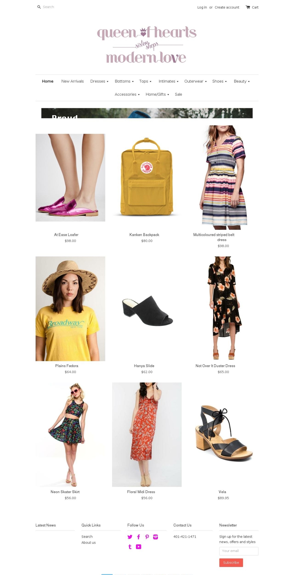 queenofheartsandmodernlove.com shopify website screenshot